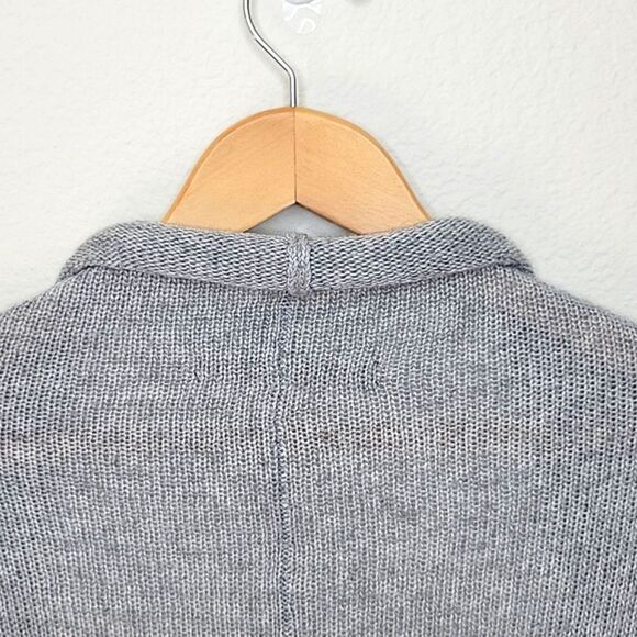 ZARA KNIT Grey 3/4 Sleeve Knit Cardigan Sweater size M Draping Lightweight - Picture 7 of 11